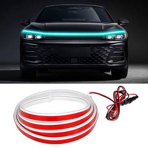 lot 32756 image: Car Hood Light Strip, 79 Inches Waterproof Flexible LED Strip, Dynamic Scan Start Up Car Daytime Running Lights, Universal Auto Exterior Decor Accessories for Most Vehicles (ice blue, 79 Inches) - Retail $12
