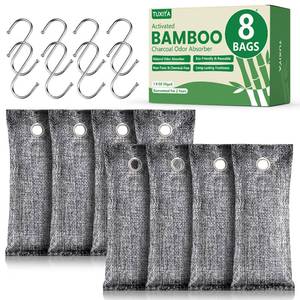 lot 32758 image: TUXIYA 8Pack Activated Charcoal Odor Absorber, Odor Eliminator for Strong 0dor,Shoe Deodorizer,Bamboo Charcoal Air Purifying For in Car,Closet,Shoe, Basement(50g1.77oz Each) - Retail $10