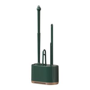 lot 32776 image: Basaza Toilet Brush and Holder Set Toilet Bowl Cleaning Brush and Holder for Bathroom 4 in 1 Dark Green Toilet Bowl Cleaner Brushes & Holders Bathroom Accessories Floor Standing or Wall Mounted