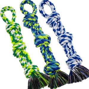 lot 32782 image: WDZZHOT 3 Pack Dog Rope Toys for Large and Medium Aggressive Chewers, Nearly Indestructible Rope Chew Toys, Heavy Duty 100% Cotton Tug of War Dog Toy for Boredom, Teeth Cleaning - Retail $14