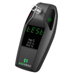 lot 33461 image: Breathalyzer High-Precision Portable Alcohol Tester with USB Charging, LCD Display, 10 Mouthpieces & Carrying Case (Black 1) - Retail $26
