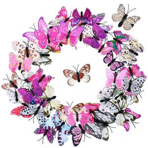 lot 33463 image: Butterfly Hair Clips Colorful Butterfly Barrettes 3D Wedding Hair Clips for Bridal Women Halloween Party Favors(Pink, White) - Retail $7
