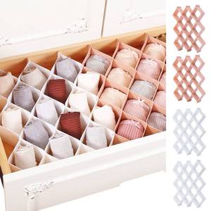 lot 45395 image: ROUFA Sock Drawer Organizer for Dresser, Honeycomb Underwear Dividers for Women, Panty Separator for Belts, Ties, Small Clothing(12pcs of Pink  12pcs of White) - Retail $23