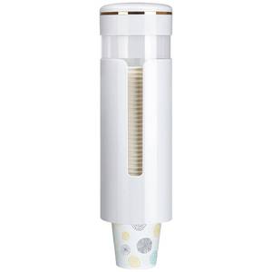 lot 45412 image: Cup Dispenser, Wall Mount Water Cooler Cup Dispenser fits 4-7 oz Disposable Paper and Plastic Cups, Pull Type Cup Holder for Bathroom, Office, Break Room, Gym, White - Retail $17