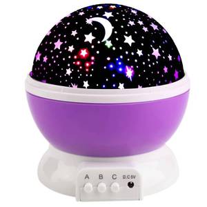 lot 45428 image: Borelor Star Night Light for Kids, 12 Color Changing Lights Modes with USB Cable, 360°Rotating Moon Star Projector Desk Lamp for Bedroom Party Decor & Girls Birthday Gift (Purple) - Retail $9
