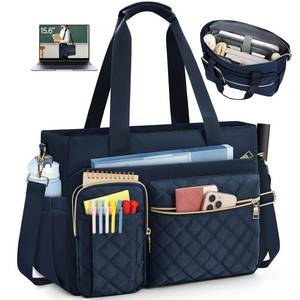 lot 45430 image: SDYSM Teacher Tote Bag 15.6 inch Laptop Bag Work Bags for Women Nurse Tote Professional Computer Messenger Shoulder Bags Laptop Briefcase for Office, College, Nursing, Dark Blue - Retail $40