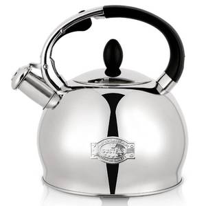 lot 45439 image: SUSTEAS Stove Top Whistling Tea Kettle - Food Grade Stainless Steel Teakettle Teapot with Cool Touch Ergonomic Handle, With 1 Silicone Pinch Mitt Included,2.64 Quart(SILVER) - Retail $34