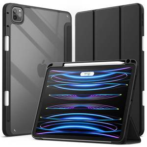 lot 45444 image: JETech Case ONLY for iPad Pro 11 Inch (2022202120202018) with Pencil Holder, Clear Transparent Back Shell Slim Stand Shockproof Tablet Cover, Auto WakeSleep (Black) - Retail $15