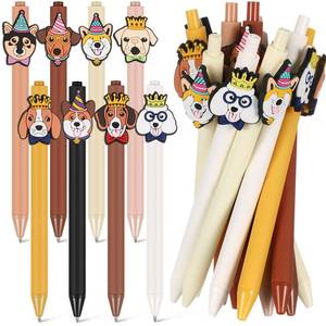 lot 45465 image: Engrowtic 24 Pcs Dog Cute Pens Cartoon Funny Pen Writing Kawaii Ballpoint Retractable Black Ink Birthday Party Gifts for Kids Students Office Supplies School Stationery - Retail $14
