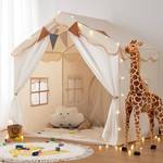 Besrey Kids Play Tent 2 in 1 with Padded Mat and Lights, Large Kids Playhouse with 2 Doors & 4 Windows, Indoor & Outdoor, Christmas Toddler Tent, 51" x35" x 51" - Retail: $70
