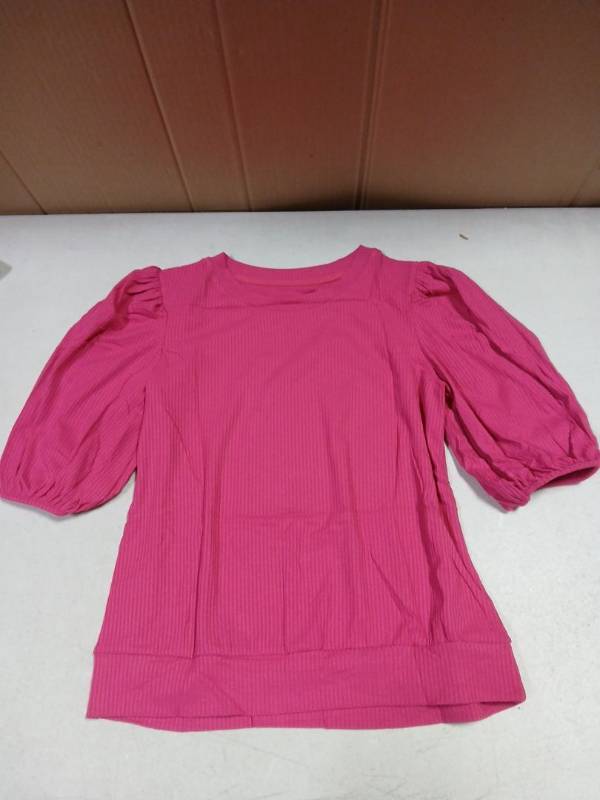 lot 27570 image: Shewin Womens Puff Sleeve Shirt Pink Small