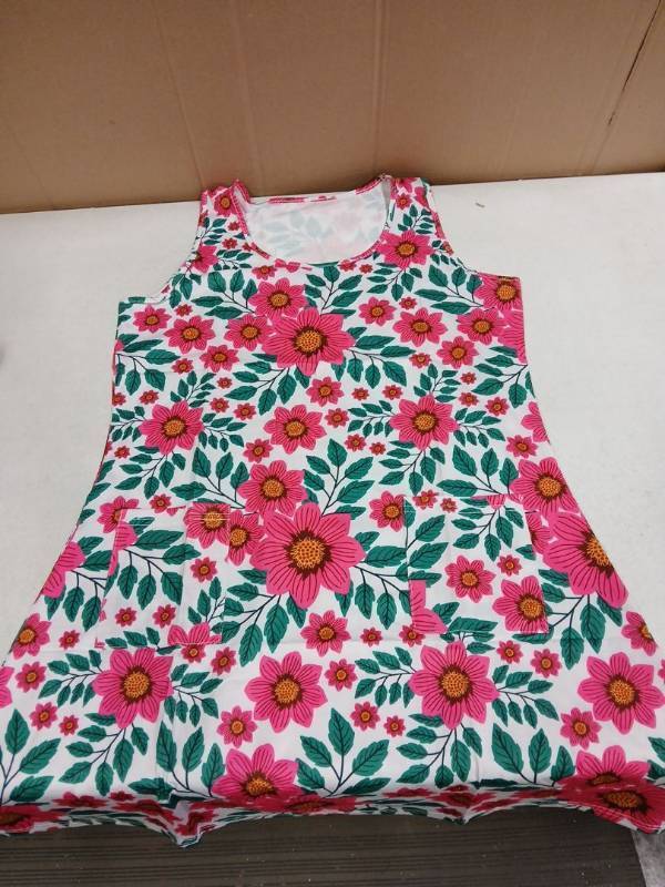 lot 27698 image: Pink and Green Sleeveless Dress with Pockets Large