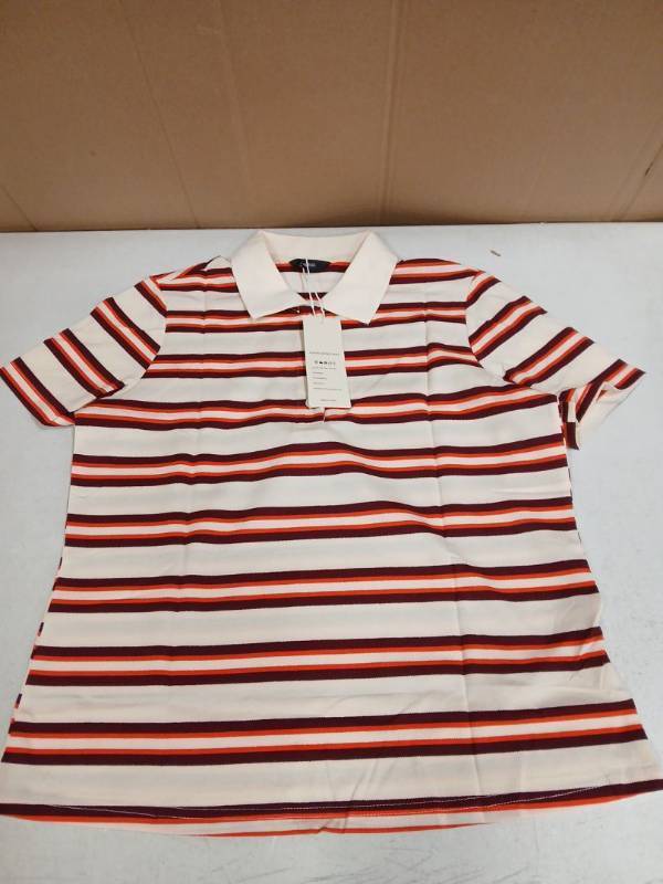 lot 27716 image: Dokotoo Womens Polo Shirt Red Stripes Medium
