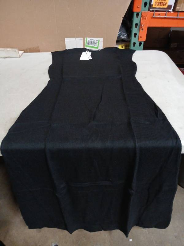 lot 52105 image: Black Ribbed Sleeveless Dress-XL
