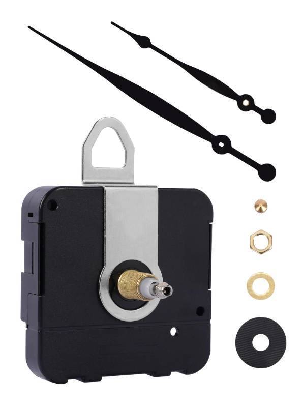 lot 50565 image: MakerTick High-Torque Clock Movement Kit Long Shaft Mechanism with 8 inch Hands, Battery-Operated Motor for 17 to 20 Large Wall Clocks, DIY Repair & Replacement - Retail $16