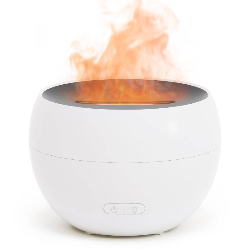 lot 49447 image: SALKING Essential Oil Diffuser, Fireplace Fire Flame Aromatherapy Diffuser, 150ml Ultrasonic Cool Mist Humidifier, Scent Aroma Diffuser with Auto-Off Function for Home, Room (White) - Retail $16
