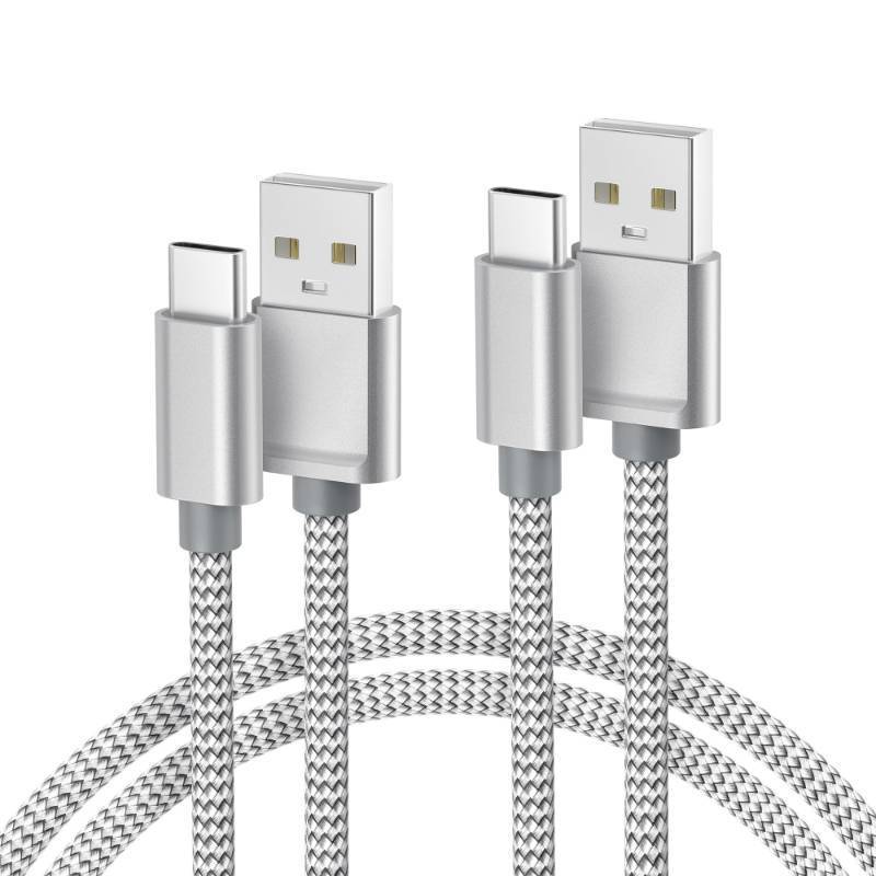 lot 58335 image: Basesailor for iPhone 17 16 Pro Max Charger Cord,USB to USB C Cable,Type C Charging Power Cord for Apple 17e 15 iPad 10 Air 4 5,Samsung Galaxy S26 S25 S24 S23,Silver,2Pack 3.3FT(1M) - Retail $10