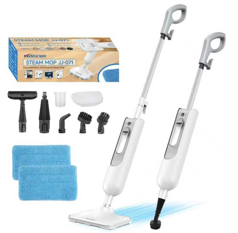 lot 43602 image: Mxnsewr Steam Mop All-in-one Multi-Functional Powerful Steam Cleaner, Handheld Detachable Floor Steamer with 2 Steam Level, 380ML Water Tank & 23FT Power Cord for Whole Home Use White