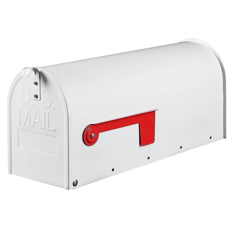 lot 5053 image: BlissBoard White Mailboxes for Outside Post Mount, Galvanized Steel Metal Mailbox, Standard Size, 20 x 8.7 x 6.7 Inches - Retail $55
