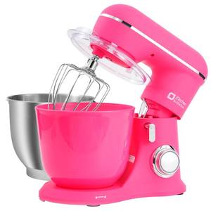 lot 5000 image: Kitchen in the box Stand Mixer, 4.5QT5QT Two bowls Electric Food Mixer, 10 Speeds 3-IN-1 Kitchen Mixer for Daily Use with Egg Whisk,Dough Hook,Flat Beater (Neon Pink, 5QT) - Retail $202