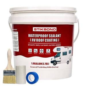 lot 5001 image: STIKBOND RV Roof Waterproof Sealant White 1 Gallon,RV Roof Coating,RV Roof Sealant Waterproof Solar Reflective & Leak Repair fo EPDM, TPO, Aluminum Campers Trailers Motorhomes - Retail $45