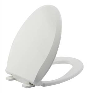 lot 5022 image: JINGZE Elongated Toilet Seat Slow Close, Quiet Toilet Seat Cover with Never Loosen Durable Toilet Seat Lid Easy to Install & Clean, Polypropylene (PP), White - Retail $33