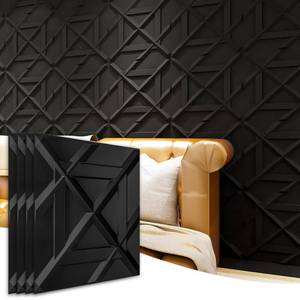 lot 5035 image: Art3d PVC 3D Wall Panel, Decorative Wall Tile in Black 12-Pack 19.7x19.7 - Retail $50