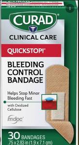 lot 4012 image: Curad QuickStop Flexible Adhesive Bandage  Multi-color  30 Count