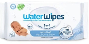 lot 4043 image: WaterWipes Sensitive Newborn Baby Wipes 60 Count Pack