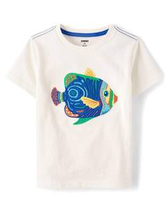 lot 4053 image: Gymboree,Boys,and Toddler Embroidered Graphic Short Sleeve T-Shirts,4 Years,Tropical Fish - Retail $20