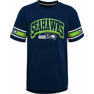lot 4068 image: NFL Kids Youth 8-20 Victorious Team Color Cotton Primary Logo Short Sleeve Fashion Official Football T-Shirt (Seattle Seahawks, Large) - Retail $30