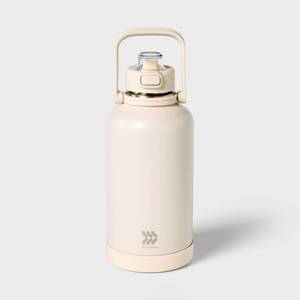 lot 4071 image: 64oz Stainless Steel Vacuum Insulated Water Bottle Chalk - All In Motion Portable Drinkware - Retail $21