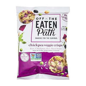 lot 4101 image: Off the Eaten Path  Chickpea Veggie Crisps  1.25oz Pack of 16 - Retail $21