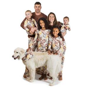 lot 4105 image: Burts Bees Baby Family Matching Holiday Pajamas - Organic Cotton PJs for Infants, 12 mo - Retail $9