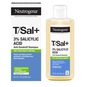 lot 4117 image: Neutrogena TSal Anti-Dandruff Shampoo with 3% Salicylic Acid, Clears Persistent Itchy Flakes and Adds Hydration to Scalp. With Piroctone Olamine, Vitamin E & Pro-Vitamin B5, 8 fl. oz - Retail $12
