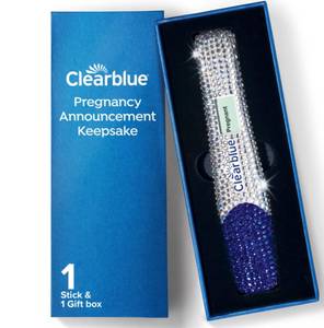 lot 4123 image: Clearblue Bedazzled Pregnancy Announcement Keepsake Stick 1ct Unique and Memorable Reminder for Sharing Special Moments on Social Media - Retail $19