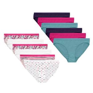 lot 4149 image: Hanes Girls Bikini Underwear, Stretch Cotton Panties for Girls, Assorted, 12-Pack, 8 - Retail $19