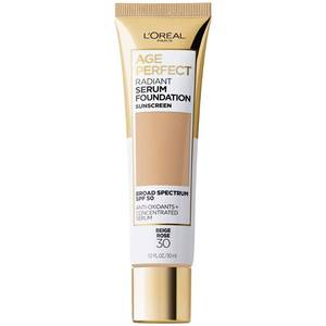 lot 4156 image: LOreal Paris Age Perfect Radiant Serum Foundation with SPF 50, Beige Rose, 1 fl. oz. - Retail $15
