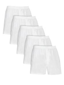 lot 4162 image: Fruit of the Loom mens Tag-free Boxer Shorts Underwear, Woven - White, Large US - Retail $25