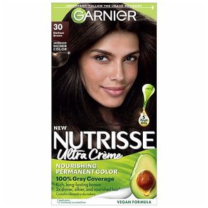 lot 4165 image: Garnier Nutrisse Nourishing Permanent Hair Color Creme - 30 Darkest Brown