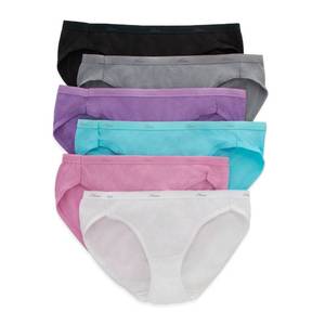 lot 4180 image: Hanes womens Cotton Underwear, Available Multiple Pack Sizes bikini underwear, 6 Pack, 9 US