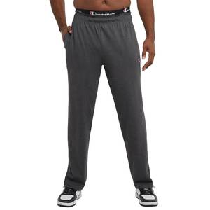 lot 4184 image: Champion Mens Open-Bottom Lounge Pants, Standard Fit, Lightweight 100% Cotton, Available in Regular and Big & Tall, Granite Gray Heather, X-Large - Retail $14