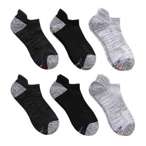 lot 4196 image: Hanes Mens Moves Performance Socks, Moisture-Wicking Ankle & Low-Cut Socks, Breathable Mesh Panels, 6-Pack - Retail $20