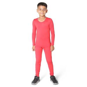 lot 4200 image: EVERYDAY KIDS Boys Red Thermal Top and Bottom Underwear Set Long Johns for Kids Base Layer Set for Cold Weather - Microfleece and Moisture Wicking (Red, 3T) - Retail $13