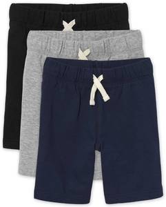 lot 4239 image: The Childrens Place boys French Terry Casual Shorts, BlackSmoke GrayNew Navy 3 Pack, Medium US - Retail $20
