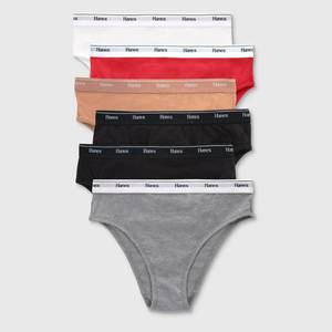 lot 4259 image: Hanes Originals Womens 6pk Breathable Stretch Cotton Hi Cut Underwear- Colors May Vary S Lightweight Knit, Tagless, High Rise, S - Retail $19