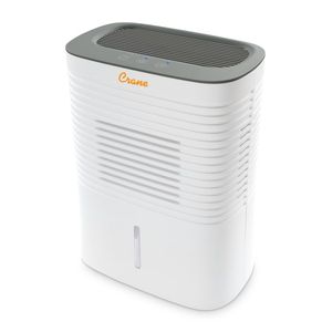 lot 4264 image: Crane 4 Pint Compact Portable Dehumidifier with 2 Settings for Small to Medium Rooms up to 300 sq. ft. - Retail $72