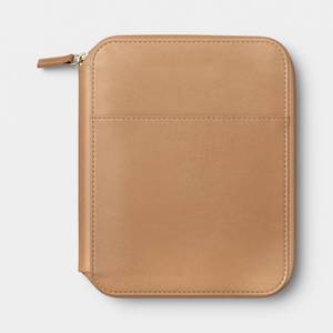 lot 105 image: Faux-leather Zip-Folio 7.87x9.25 Brown - Threshold - Retail $16