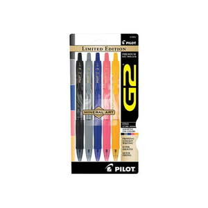 lot 118 image: Pilot G2 Limited Edition Refillable  Retractable Gel Pens  Fine Point  Assorted Ink  5 Count - Retail $22