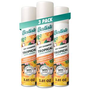 lot 102 image: Batiste Tropical Dry Shampoo, Waterless Shampoo, 3.81oz 3 pack - Retail $27